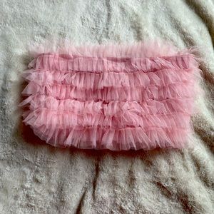 Pink ruffle crop top